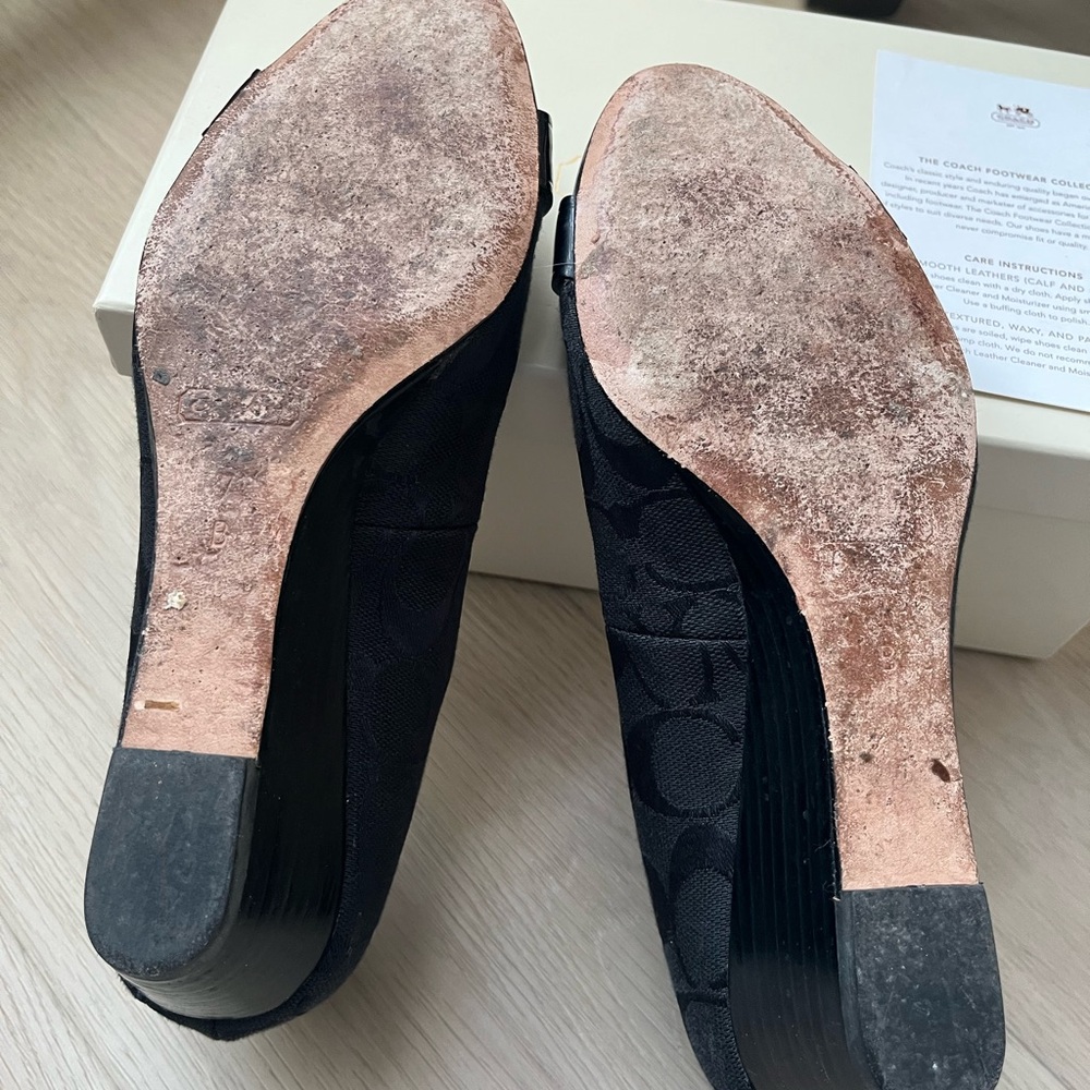Coach Black Patent Leather Wedges - Picture 4 of 6